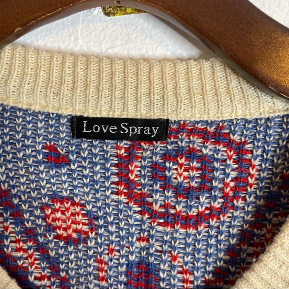 Love Spray Multicolor Oversized Knit V-neck Sweater - Picture 7 of 7